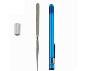 VILLCASE Stylo Aiguiseur Diamant Portable Multi-usage pour Couteaux Céramiques et Cutters, Outil de Meulage Compact Bleu Camping et Usage Extérieur