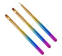 VILLCASE Stylo de Manucure Artistique Dégradé 3 Pièces Poils en Nylon pour Nail Art Kit d'Outils de Nail Art Professionnel et Usage à Domicile