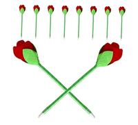VILLCASE Stylos à Bille Forme de Rose Rouge Peluche Pensées Décoratives Carton pour Saint Valentin des Mères Bureau de Stylos Fantaisie pour Garçon Fille et Étudiants