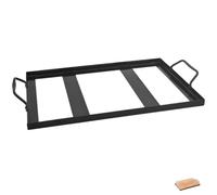 VILLCASE Support de Bloc de Sel pour Barbecue en Acier Inoxydable Noir | Double Poignées, Facile à Déplacer Nettoyer, Conçu pour Plaque de Sel, Usage Grill
