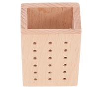 VILLCASE Support en Bois Minimaliste pour Usage Domestique et Salon de Manucure à 18 Trous Bloc D'outils Compact Pratique pour Organisateurs de Bits de Ponçage Ongles