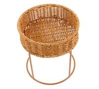 VILLCASE Support Plantes Boho Rotin Petit Porte-Pot de Fleur de Bureau Étagère de Présentation pour Plantes sur Tablette Stabilisé et Portable pour Salon Balcon et Bureau