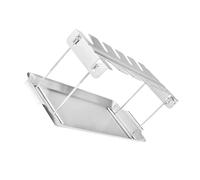 VILLCASE Support Poulet INOX Pliable avec Plateau Rack Barbecue Résistant Chaleur pour Jardin et Camping pour Cuisson Simultanée sans Retournement Set