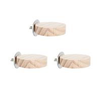 VILLCASE Support pour Perroquet en Bois 3pcs Plate-Forme Ronde et Perchoir Solide pour Écureuils et Chinchillas Présent pour Propriétaires d'oiseaux