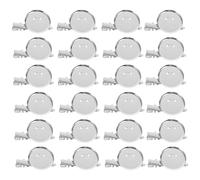 VILLCASE Supports pour fabrication de broches 50 pièces, base ronde double usage avec pince, fer électroplaqué blanc K écologique, accessoires DIY pour épingles et badges personnalisés