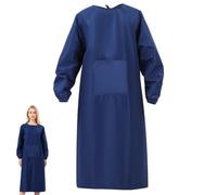 VILLCASE Tablier avec manches, tablier de peinture avec poche, tissu imperméable anti-huile, tablier de cuisine pour adultes (Bleu foncé)