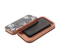 VILLCASE Tampon Encreur Rétro Noir avec Coffret Métal, Coussinet Pigmenté Lavable pour Tampons Caoutchouc, Scrapbooking, Impression sur Tissu et Loisirs Créatifs, Séchage Rapide, Usage