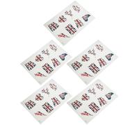 VILLCASE Tatouages Temporaires Drapeau Royaume-Uni Lot de 5 sets de Autocollants Décoratifs Visage Pratiques et Délicats pour Événements Sportifs et Fans de Football
