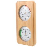 VILLCASE Thermomètre Installation Murale en Bois pour Sauna Beige Hygromètre Double Affichage Gain de Place, Surveillance Fiable pour Salle de Vapeur