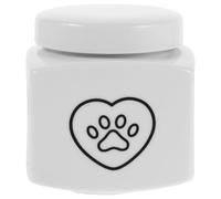 VILLCASE Urne Funéraire en Céramique Blanche pour Cendres de Petits Animaux, Capacité 500ml, Design Hermétique Haute Densité pour Conservation Sûre à Domicile