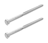 VILLCASE Vis à Bois Robustes et Compatibles Universellement Galvanisées en Acier Carbone 2pcs à Tête Hexagonale en Bois pour Charpentes et Construction Professionnelle