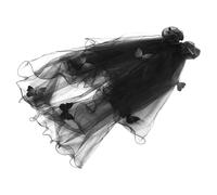 VILLCASE Voile de Mariée Noir pour Halloween Accessoire Tulle Léger et Confortable Coiffure Vampire Femme Voile Cape Réutilisable pour Fête et Cosplay