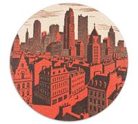 Ville animée Puzzles 1000 Pièces Cadeau Unique bâtiment Jeu Éducatif Challenge Toy À De Supérieure Peinture Art pour Adultes Et Enfants À Partir De 12 Ans 1000pcs (67.5x67.5cm)
