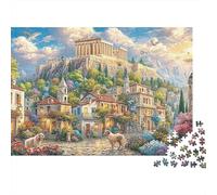 Ville Antique en Colline Puzzle 1000 Pièces Papier pour Adultes Paysage Détente Décoration Maison 38x26cm/1000pcs