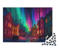 Ville aux Couleurs Vives |Lumières des Rues du Nord| Puzzles Amusants en Famille 1000pcs (75x50cm) Adultes