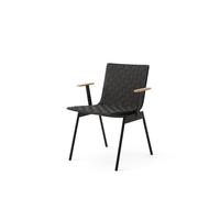 Ville AV34 Chaise D'extérieur avec Accoudoirs Noir Chaud
