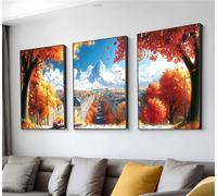 Ville Chaîne de montagnes Diamond Painting, 3 Pièces Diamond Painting Adulte, DIY Full Drill Loisirs Créatifs Adultes, 3 Pack Peinture Diamant, Decoration Maison Mur, Cadeau Femme 25x40cm t9n-123