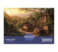 Ville charmantePuzzle 1000 Pièces Adulte avec Couleurs Éclatantes, Ensemble De Casse-tête en Puzzle Chalet matinactivité Zen pour La Décoration De Bureau, Idée Cadeau Anniversaire 38x26cm/100