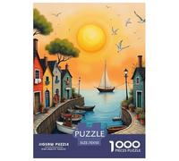Ville Colorée de la Côte Puzzle 1000 Pièces Educa Jouet en Bois Cadeau Unique De l'art De La Décoration Jeu Éducatif Challenge Toy Adultes Et Enfants À Partir De 14 Ans 70x50cm/1000pcs