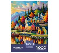 Ville Colorée de la Côte Puzzle 1000 Pièces Educa Jouet en Bois Divertissement Créatif De l'art De La Décoration Jeu Éducatif Challenge Toy Adultes & Enfants des 14 Ans 38x26cm/1000pcs