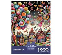 Ville colorée Puzzle 1000 Pièces - Jeu ÉduChatif & Artistique, Qualité Top, Défi À Partager, Affichage Déco, 38x26cm/1000pcs