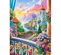 Ville côtière au coucher du soleil 1000 Pièces Puzzle Expert Confirmé En Carton Rigide Haute Densité Conte de fées d'accompagnement magique Très Difficile Motif Complexe Décoration Murale Cadeau Premi
