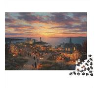 Ville côtière d'halloween 1000 Stücke Hochwertiger Karton Puzzle Für Gruppen Erwachsene Brain Training Stressabbau Entspannung Preis-Leistungs-Sieger 70x50cm/1000pcs