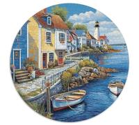 Ville côtière Puzzle 1000 Pièces Adultes Et Enfants Dès 14 Ans Style Fantastique Puzzle De Bricolage Coloré Jouets De Jeu Stimulants Détente Collection 1000pcs (67.5x67.5cm)