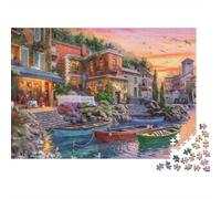 Ville côtière Puzzle 1000 Pièces Adultes intéressant Puzzles 1000 Pièce Peinture Art Cadeau 70x50cm/1000pcs