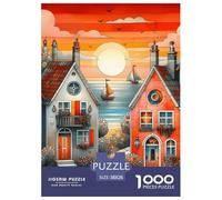 Ville côtière Puzzle 1000 Pièces Educa Jouet en Bois Jeu D'Intelligence Décoration Intérieure Jeu Éducatif Challenge Toy Adultes & Enfants des 14 Ans 38x26cm/1000pcs