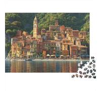 Ville côtière Puzzle 1000 Pièces Jouet en Bois Jeu D'Intelligence Décoration Intérieure Architecture colorée Challenge Toy Adultes Et Enfants À Partir De 14 Ans 1000pcs (75x50cm)