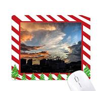 ville crépuscule nuages orange sky tapis de souris canne de noël du tapis.