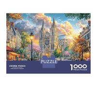 Ville d'automne Puzzle 1000 Pièces Rue européenne Charmante au crépuscule Puzzles Qualité Premium Impossible Idée Cadeau Adultes Et Enfants À Partir De 12 Ans 70x50cm/1000pcs