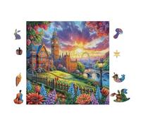 Ville de Big Ben 100 Pieces Casse-tête Collectionneur en Carton Haute Densité Haute Difficulté Décoration Murale Cadeau Anniversaire Qualité Premium 28x28cm