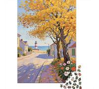 Ville de Bord de mer Puzzles pour Adultes 1000 Teile Éducatif Challenge Toy Artisanat Cadeau Famille Home Decor Jeu D'adresse pour Toute La Famille 1000pcs (75x50cm)