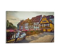 Ville de Colmar Impression Sur Toile Paysage Image Tableau Tableau Moderne Decoration Maison Murale Salon Chambre Pour Déco D'Art Murale 20x30inch(50x75cm)