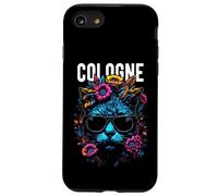 Ville de Cologne Chat Portant des Lunettes de Soleil et Fleurs Coque pour iPhone SE (2020) / 7/8