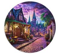 Ville de Conte de fées1000 Pièces Puzzles pour Adultes Et Enfants paysagePuzzle Circulaire, Puzzle Familial, Pression Réduite, Jouets Éduchatifs, Difficile, Impossible1000pcs (67.5x67.5cm)