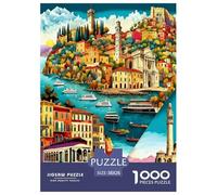 Ville de Contes de fées Puzzle 1000 Pièces pour Adultes Et Enfants Dès 14 Ans Jeux De Défi Jouets Éduchatifs De Qualité Supérieure Décoration De La Maison 38x26cm/1000pcs