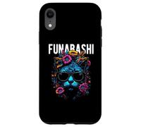 Ville de Funabashi Chat Portant des Lunettes de Soleil et des Fleurs Coque pour iPhone XR