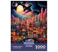 Ville de la Lune Puzzle 1000 Pièces Educa Jouet en Bois Jeu D'Intelligence Décoration Intérieure Jeu Éduchatif Challenge Toy Adultes & Enfants des 14 Ans 38x26cm/1000pcs