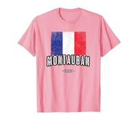 Ville de MONTAUBAN - France | FR - Drapeau Français - T-Shirt, Homme, Rose, M