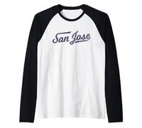 Ville de San Jose California Varsity Script Silicon Valley Manche Raglan