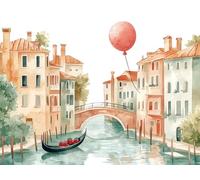 Ville Diamond Painting Adulte, 5D Ballon Broderie Diamant Painting Kit Complet, DIY Broderie Diamant Point de Croix Cristal Painting, Decoration Chambre, Cadeau Anniversaire Femme 70x95 cm, Model 948