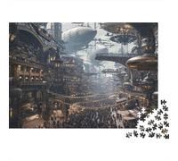 Ville Futuriste Puzzle pour Adultes Puzzle 1000 Pièces Architecture Sci FI Détente Décoration Maison Interaction Familiale Cadeau 70x50cm/1000pcs