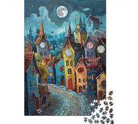 Ville Horloge capricieuse Puzzle 1000 Pièces Passionnés, Carton Recyclé Solide, Décoration Intérieure, Art Mural, Cadeau Amis, Puzzle Vacances Indoor 38x26cm/1000pcs