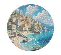 Ville Iya Rond Puzzle 120 Pièces pour Paisaje Edificio Adultes Enfants Forme d'animal Cadeau Inspirations Voyage Réduction du Stress Activité Familiale Parfaite 120 PCS