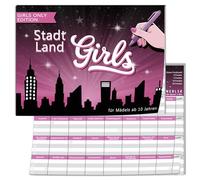 Ville Land Girl, cadeau pour adolescentes cool à partir de 10, 11, 12, 13, 14 ans, jeu de quiz pour soirée entre filles, idées de cadeaux pour 10-14 ans, jeu de cartes junior, 50 feuilles DIN A4
