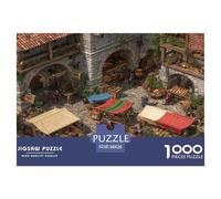 Ville médiévale Puzzle Défi 1000 Pièces, Jeux Éduchatifs pour Adultes, Et Décoration De Maison 38x26cm/1000pcs