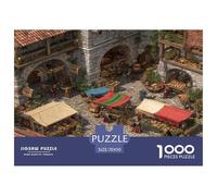 Ville médiévale Puzzle pour Adultes : Puzzle Défi 1000 Pièces, Jeux Éduchatifs, Cadeau Pratique Et Décoration De Maison 70x50cm/1000pcs